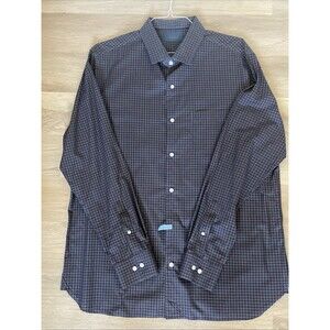 Fairline Men's Long Sleeve XL Blue Check Button Down Shirt